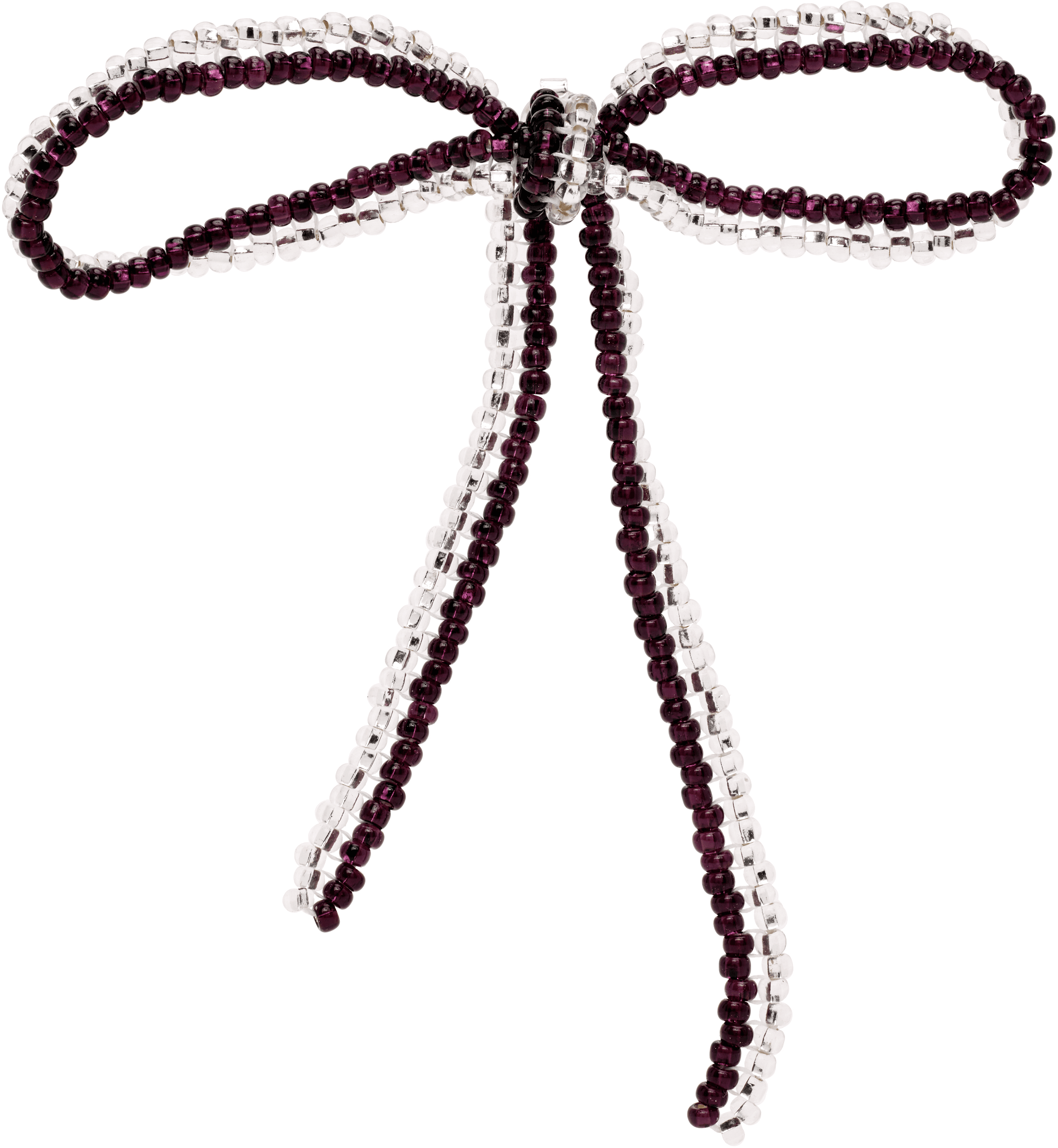 Striped Sad Bow Ear Stick Single Earring - Image 1