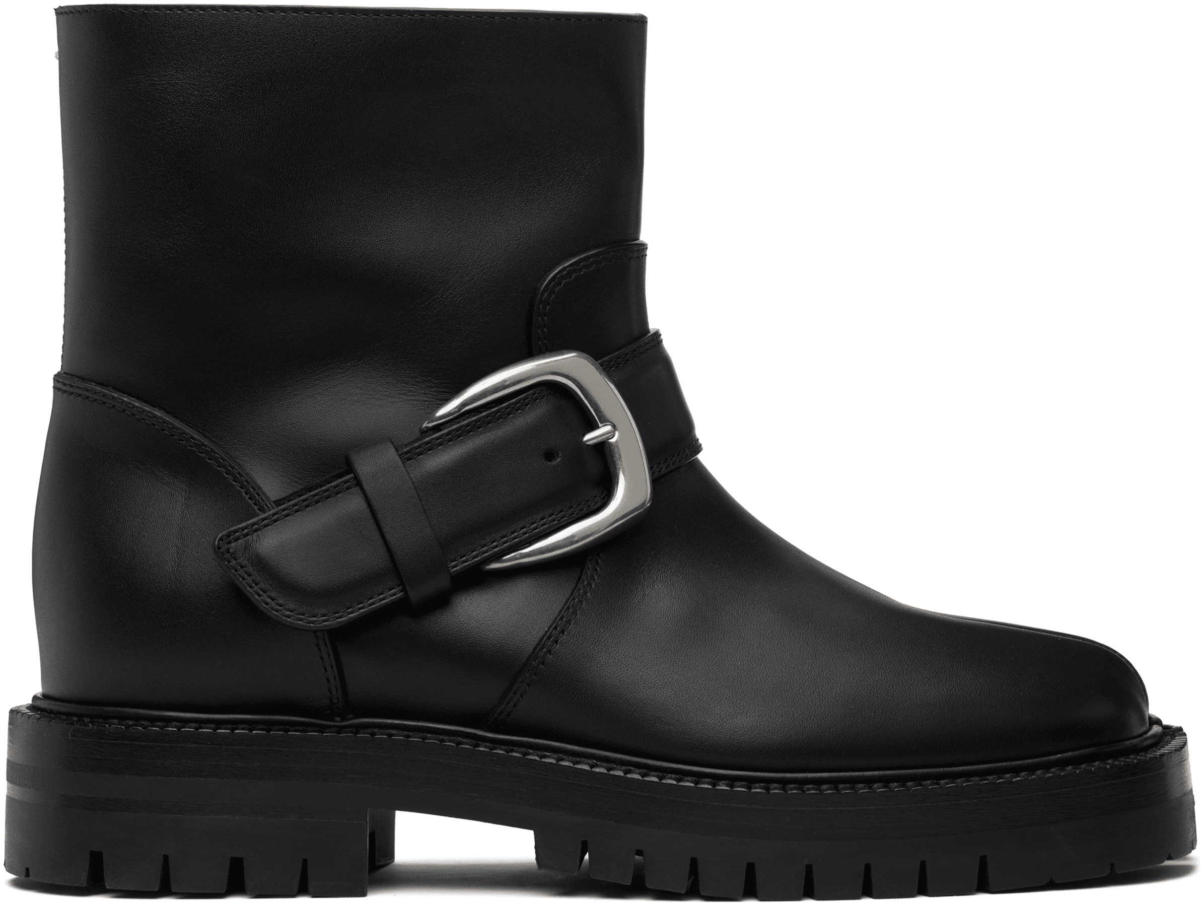Black Tabi County Buckle Ankle Boots - Image 1