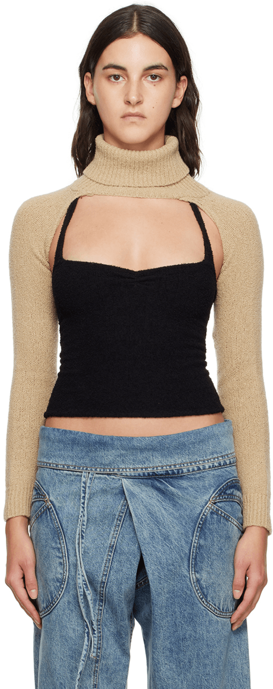 Beige Pop Mangas Turtleneck - Image 1