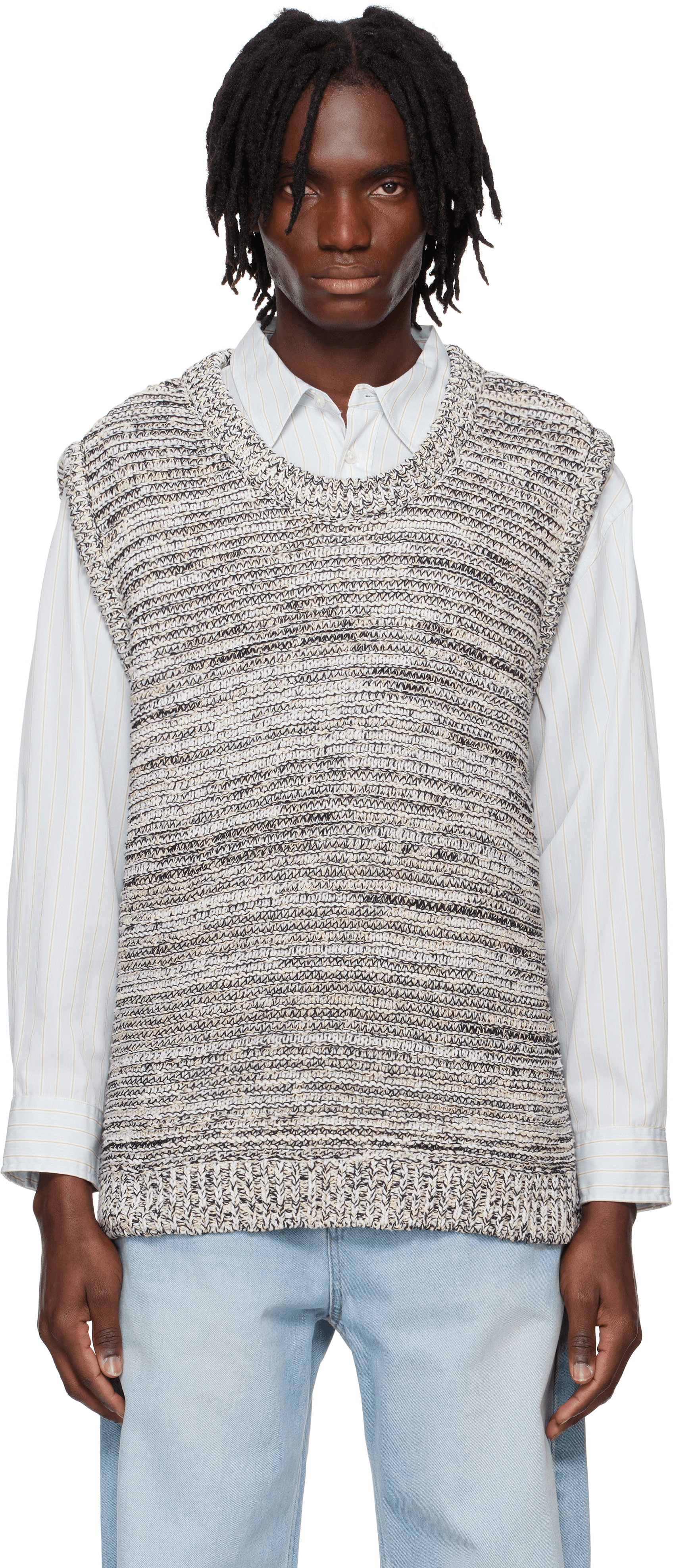 Black & White Marled Vest - Image 1