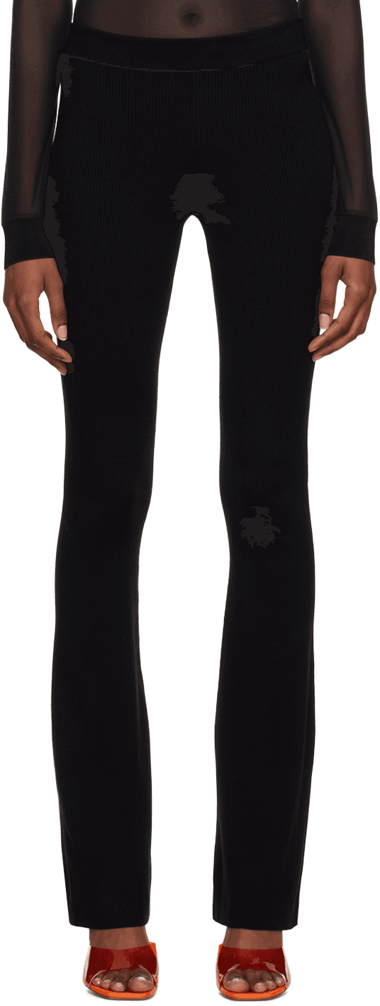 Black Flared Leggings - Image 1