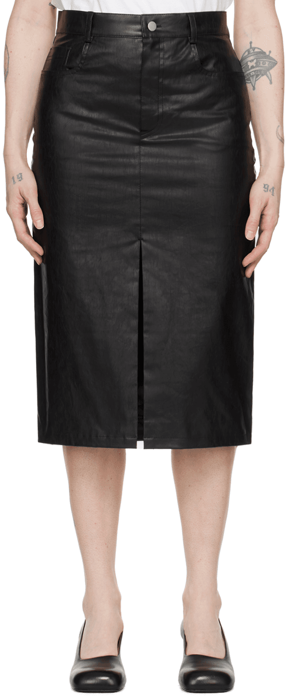 Black 5-Pocket Midi Skirt - Image 1