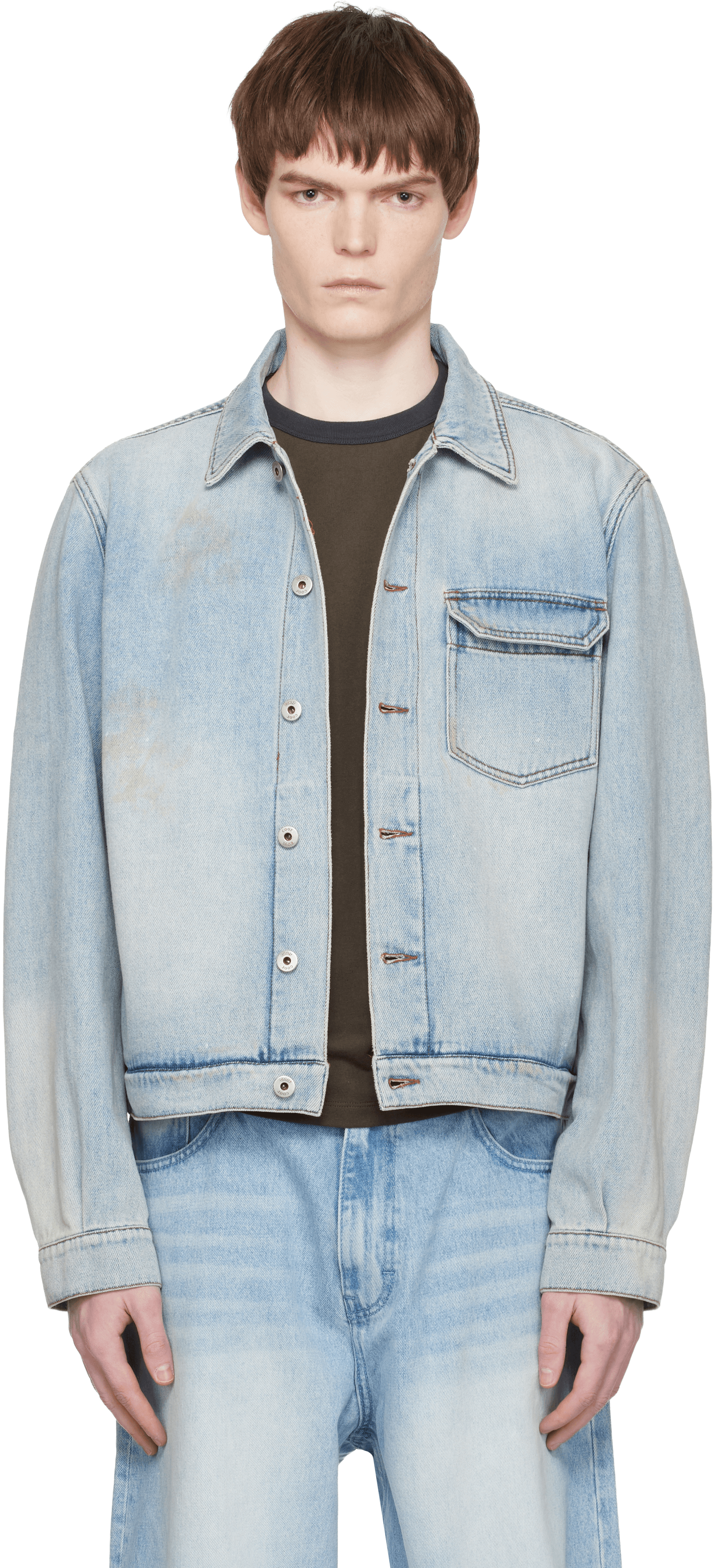 Blue Riosell One Pocket Trucket Denim Jacket - Image 1