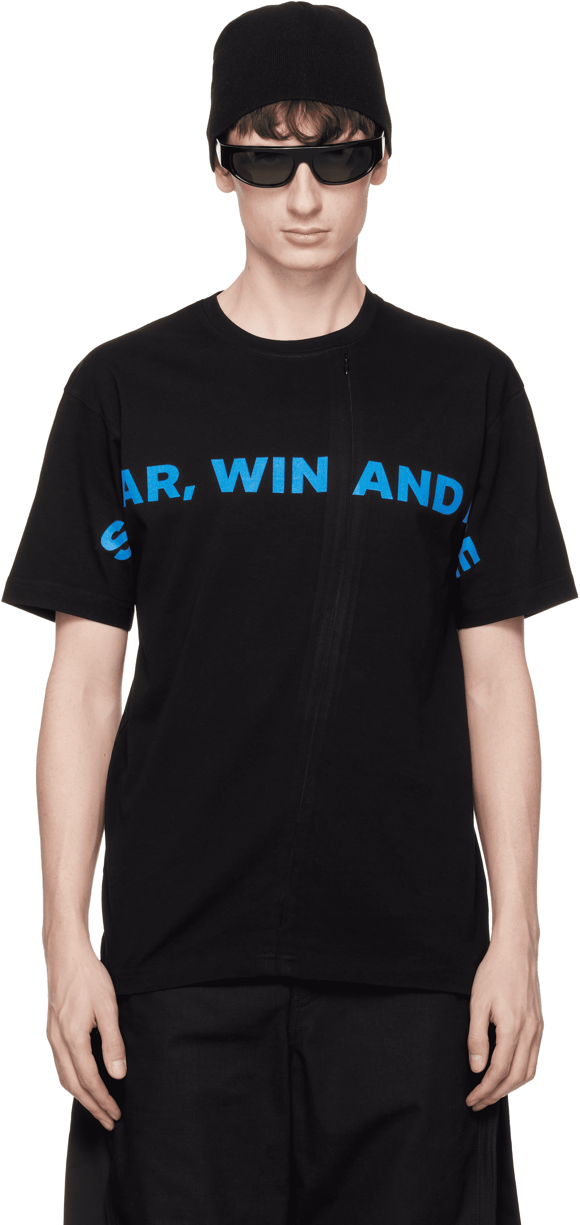 Black SWAF Conceal Zip T-Shirt - Image 1