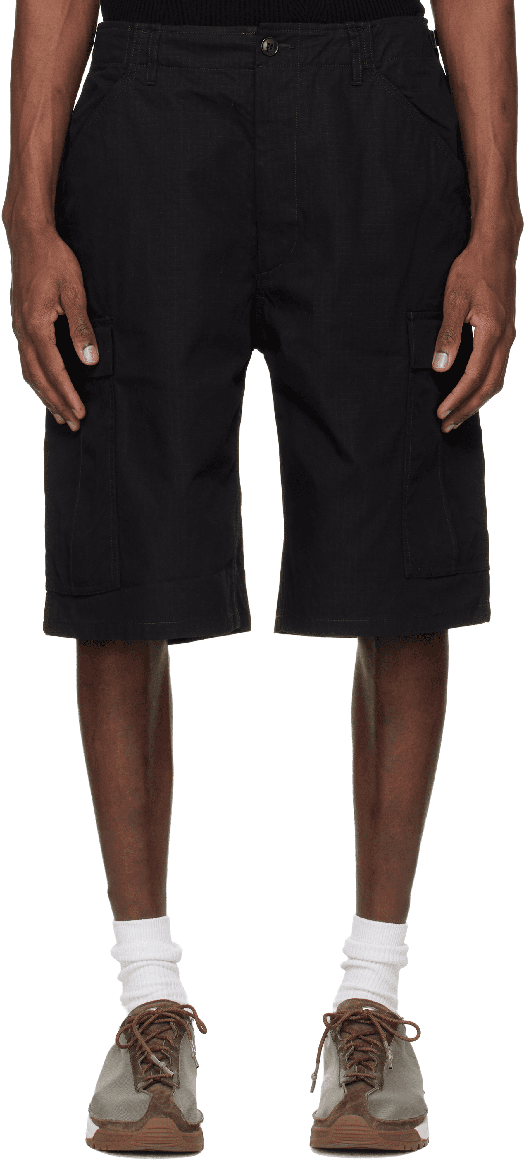 Black Ripstop Cargo Shorts - Image 1