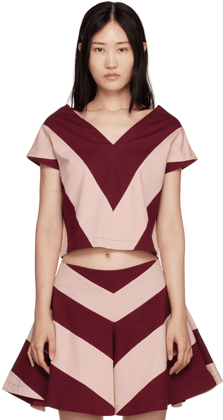 Burgundy & Pink Jack Top - Image 1