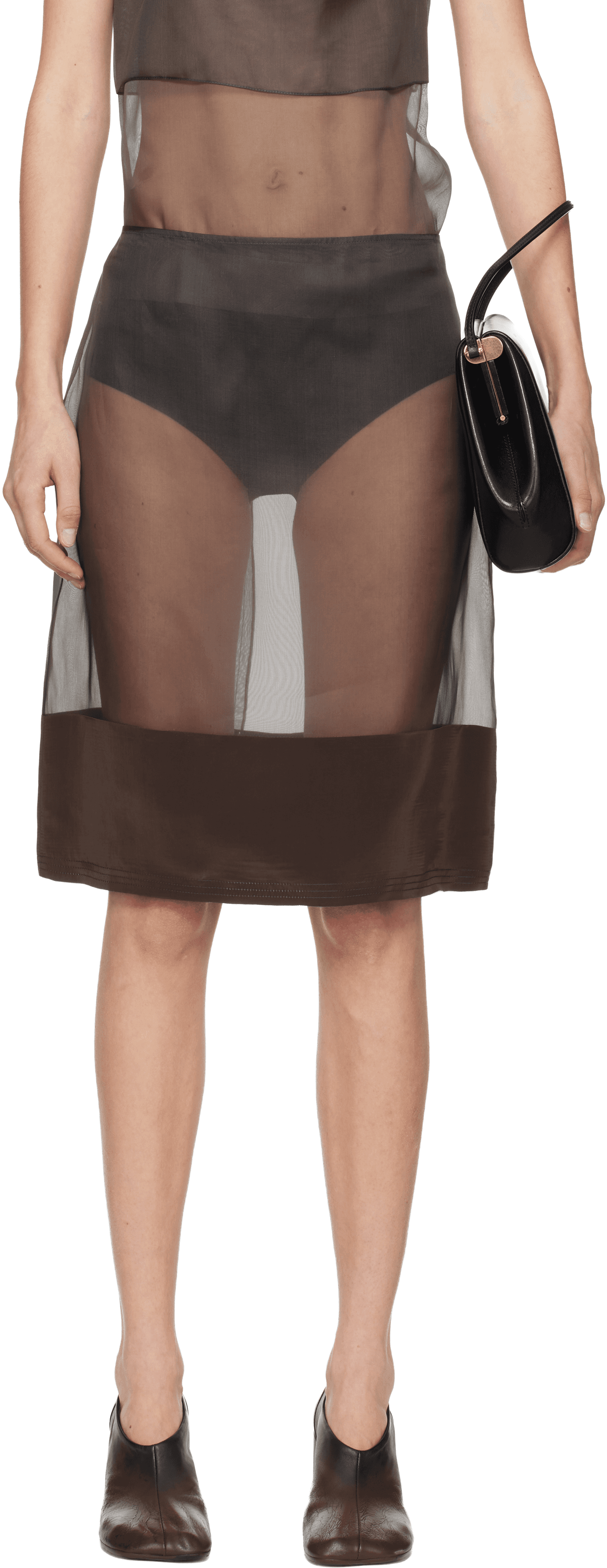 Brown Mabel Midi Skirt - Image 1
