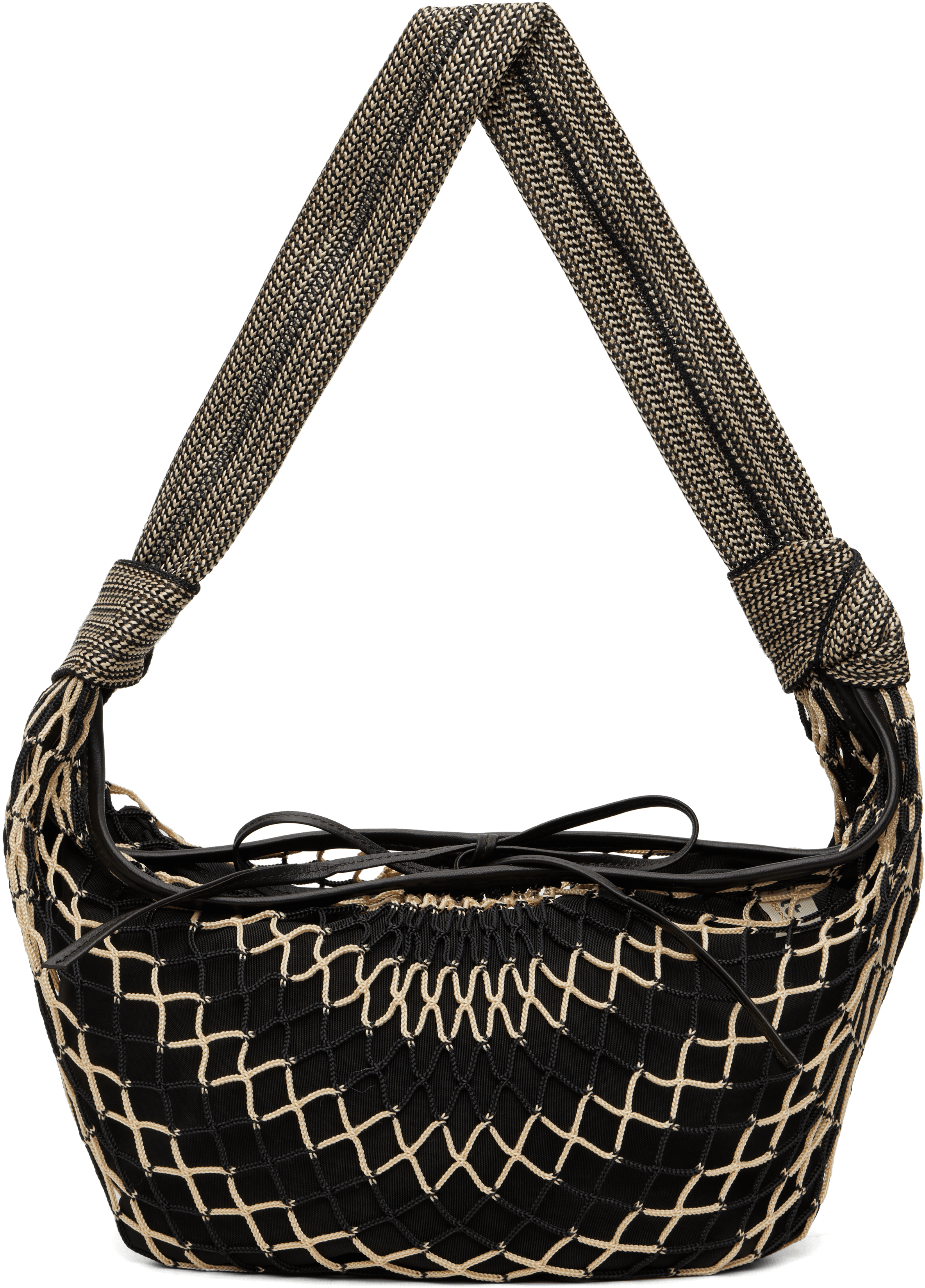 Black & Beige Croissant Filt Bag - Image 1