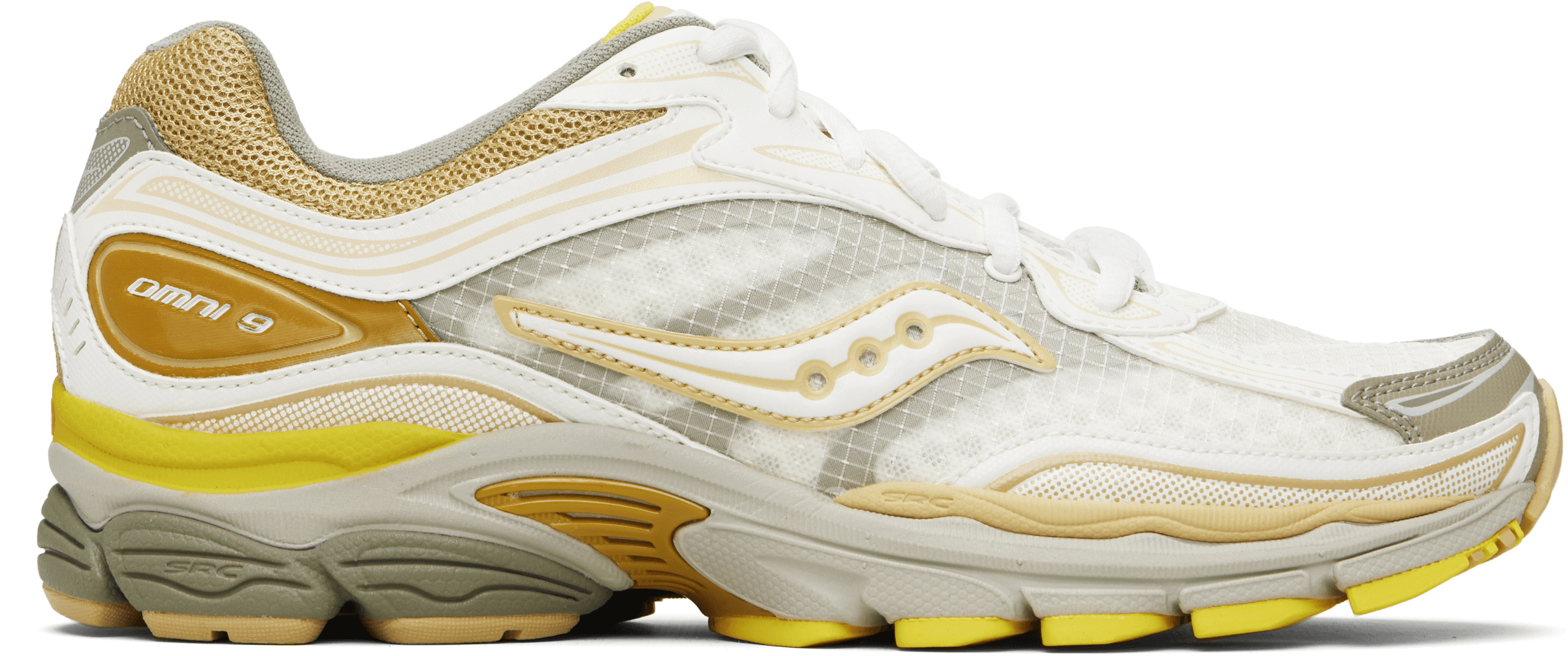 White & Yellow ProGrid Omni 9 Sneakers - Image 1