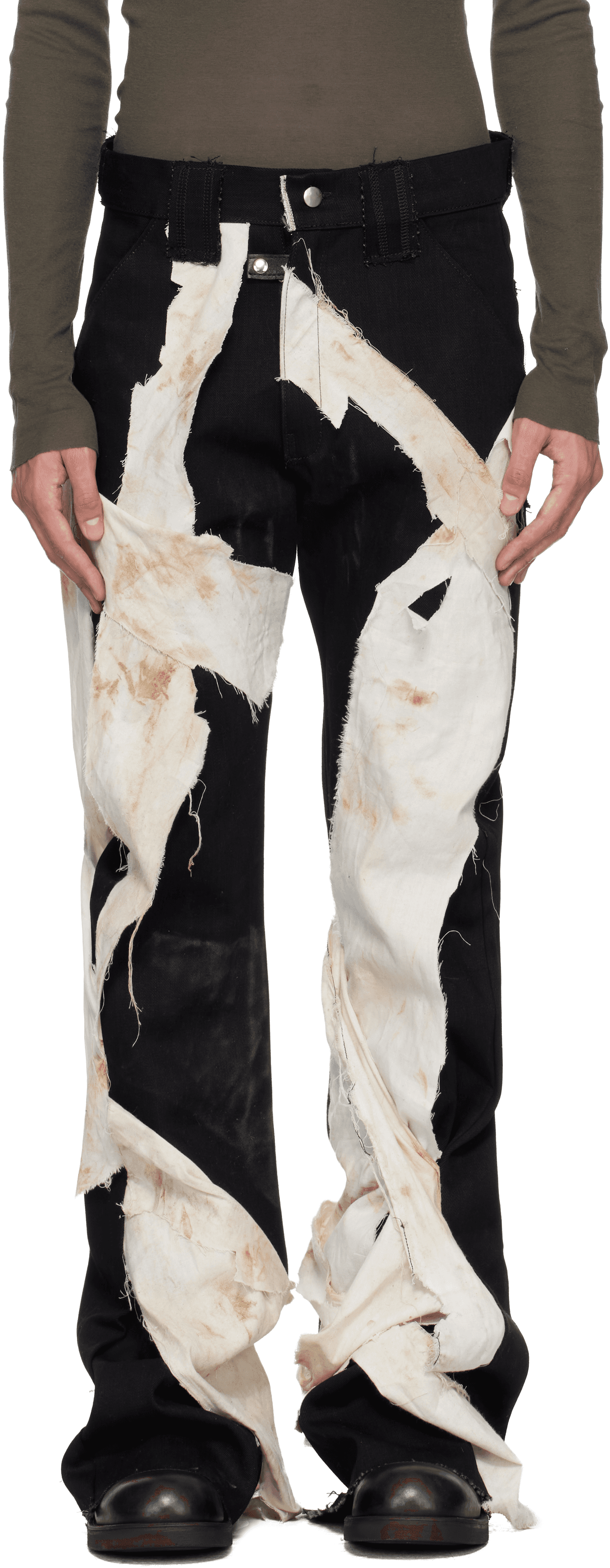 Black Cutout Trousers - Image 1