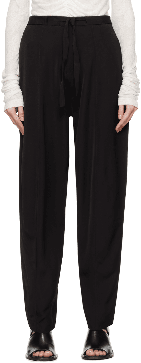 Black Evening Belted Trousers - Image 1