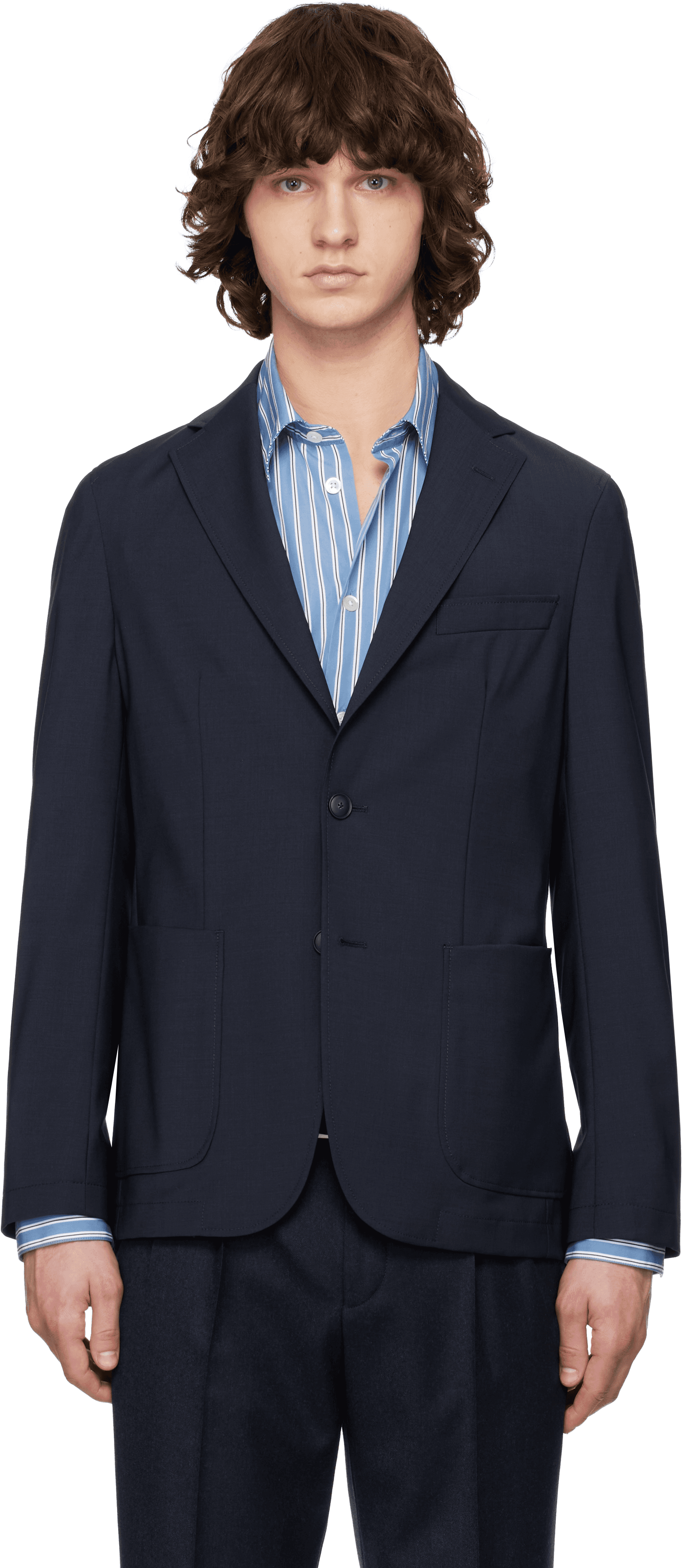 Navy Washable Slim-Fit Blazer - Image 1