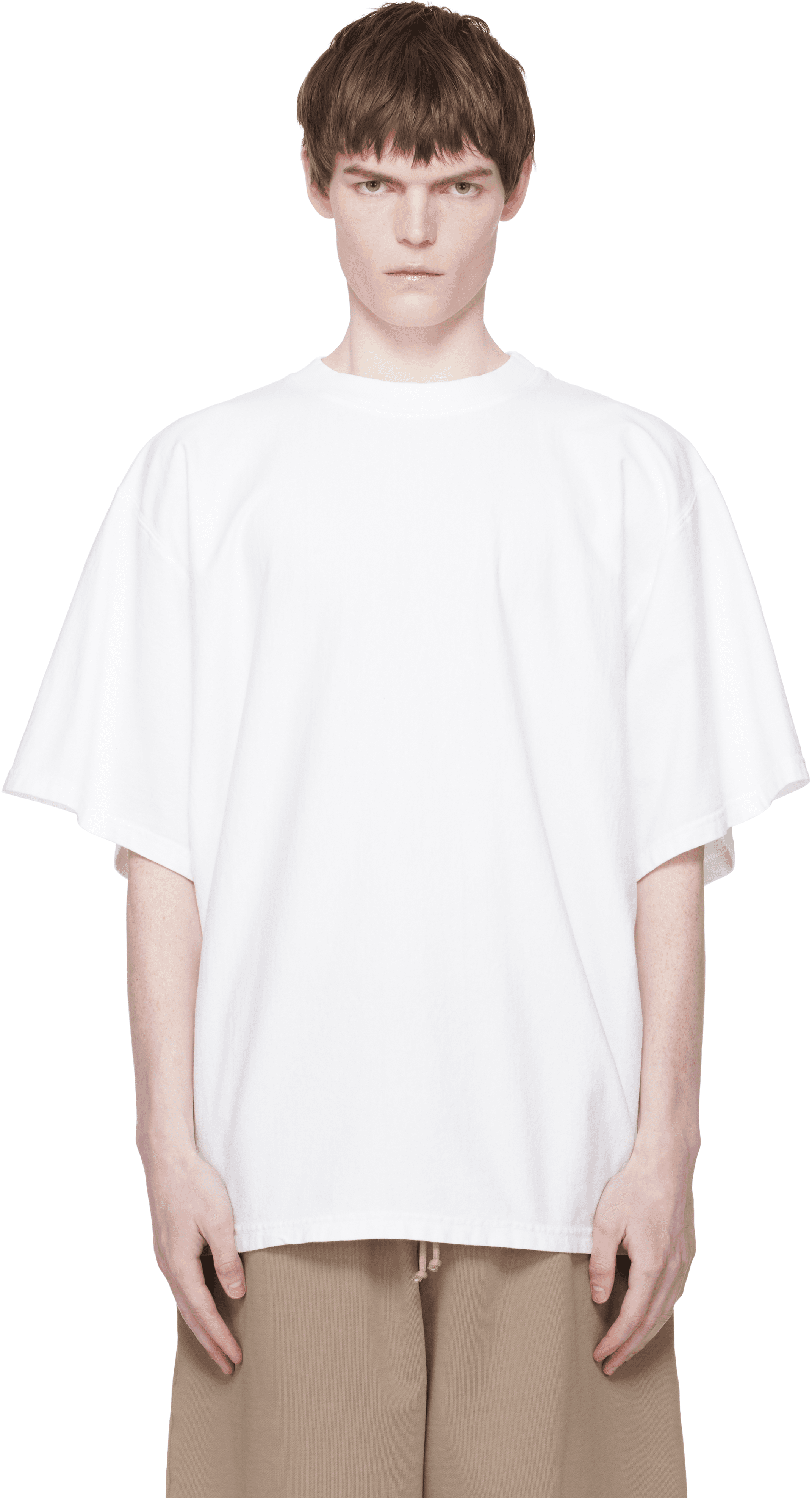 White Embroidered-Logo T-shirt - Image 1