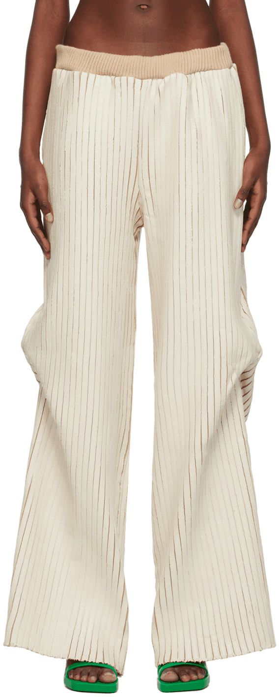 SSENSE Exclusive Off-White & Beige Trousers - Image 1