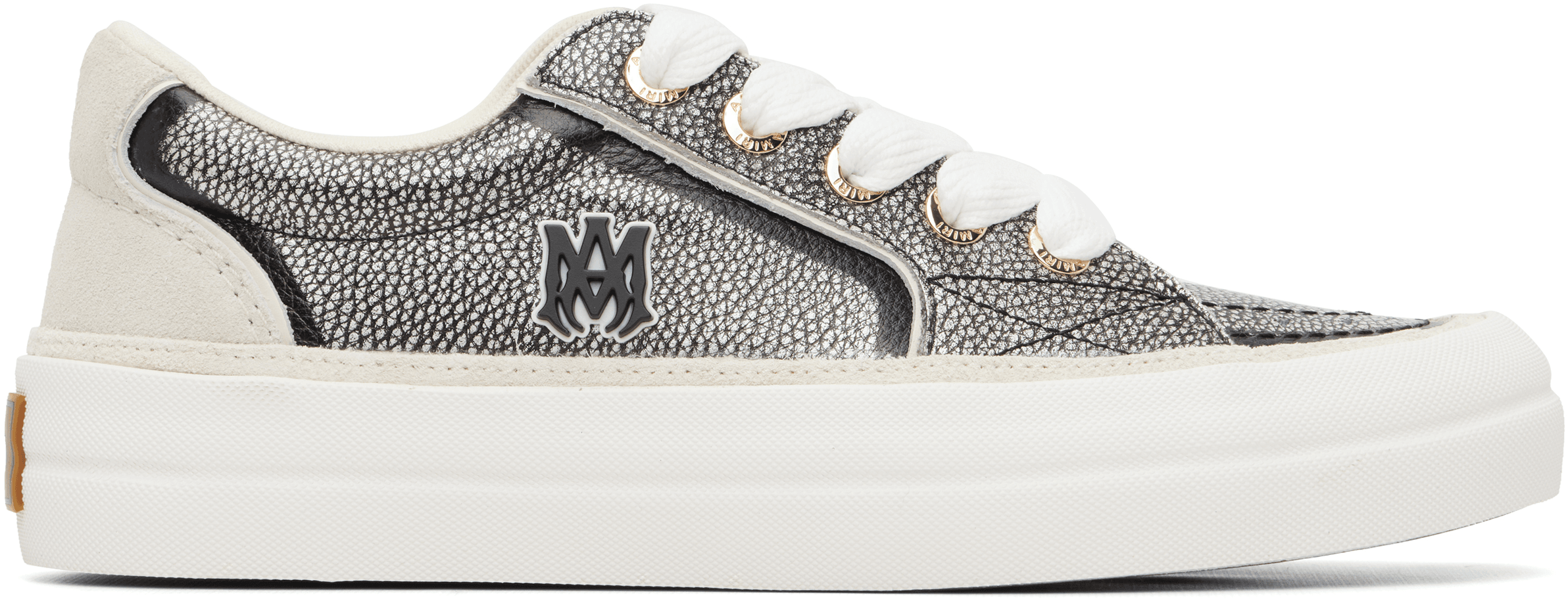 Black & Silver Pebbled Sunset Skate Sneakers - Image 1